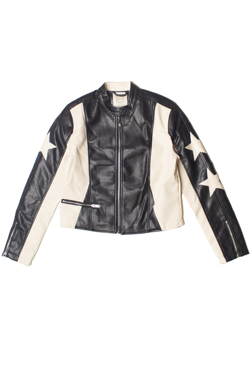 Star Patch Moto Jacket