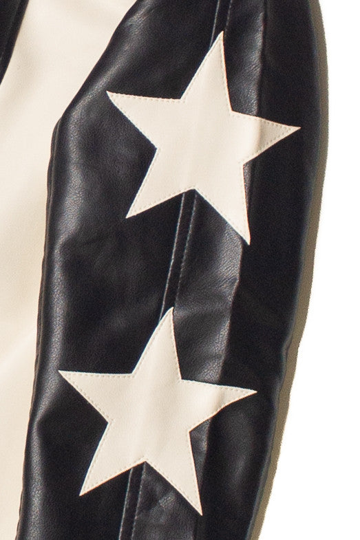 Star Patch Moto Jacket