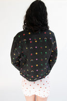 Nostalgic Sticker Print Denim Jacket