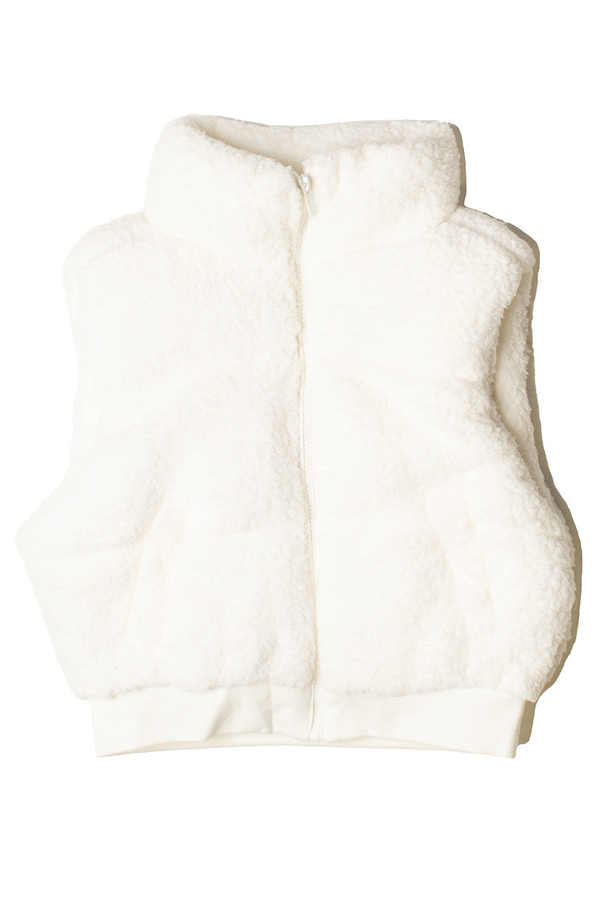 Faux Sherpa Puffer Vest
