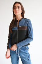 Denim Pleather Moto Jacket