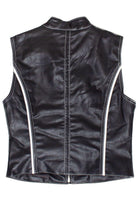Red & Black Pleather Moto Vest