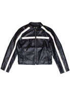 Stripe Moto Jacket - Black