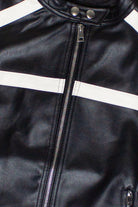 Stripe Moto Jacket - Black