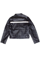 Stripe Moto Jacket - Black
