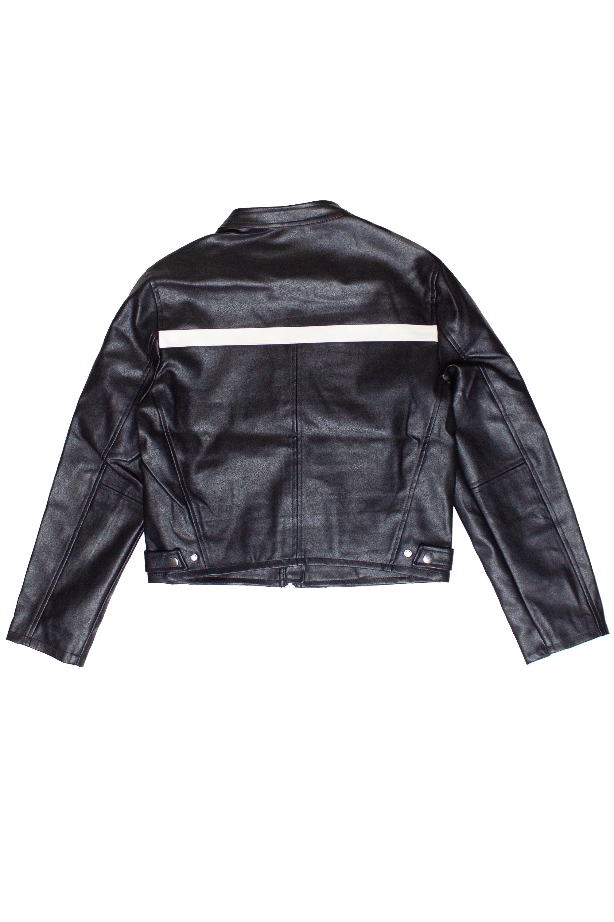 Stripe Moto Jacket - Black