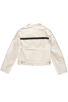 Stripe Moto Jacket - Ivory