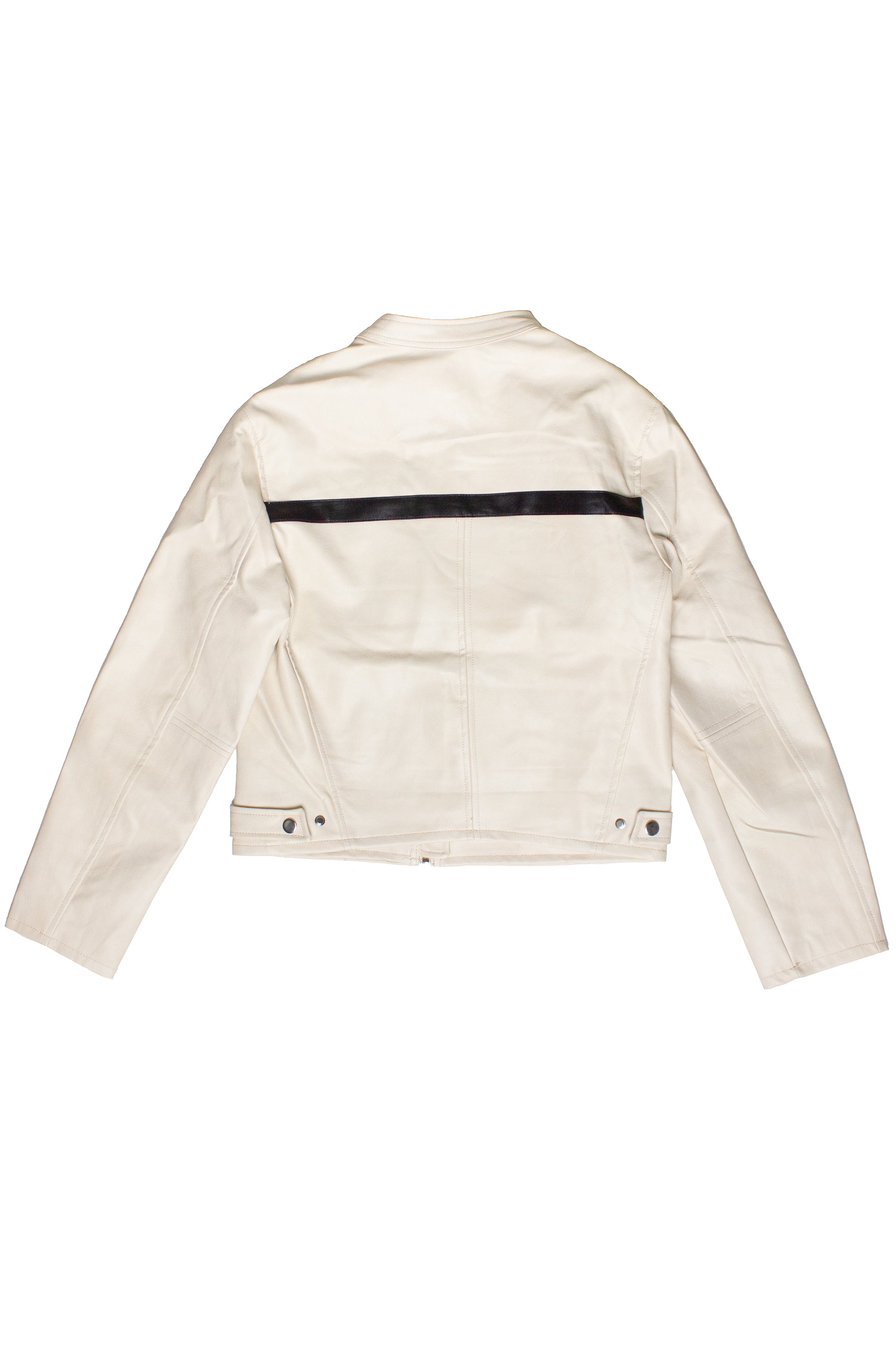 Stripe Moto Jacket - Ivory