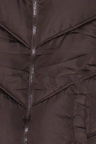Chevron Puffer Vest - Brown
