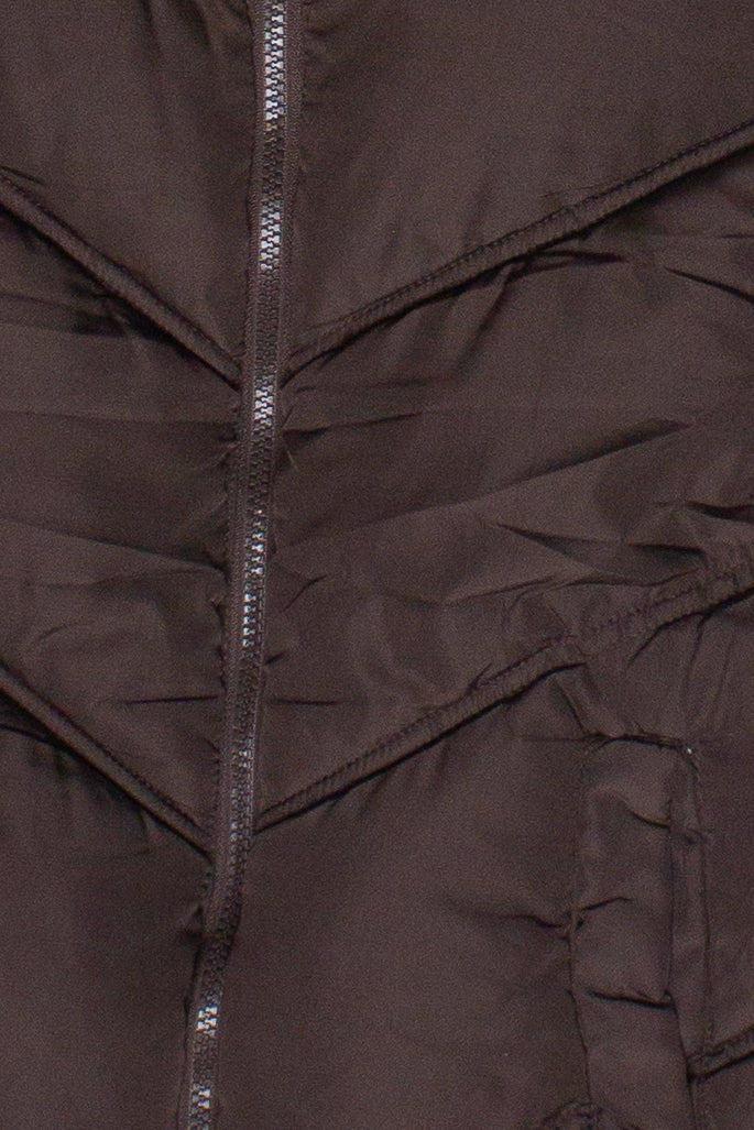 Chevron Puffer Vest - Brown