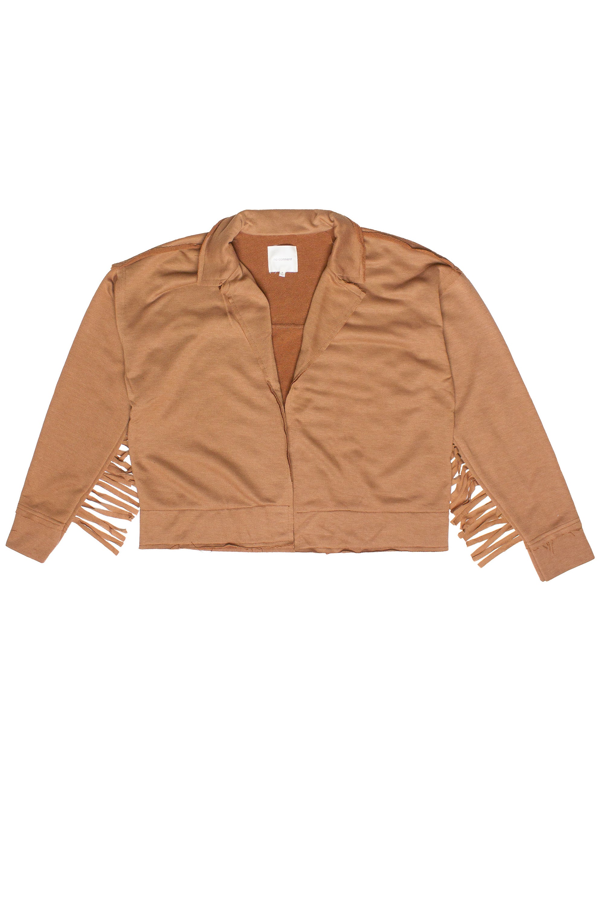 French Terry Fringe Open Front Jacket