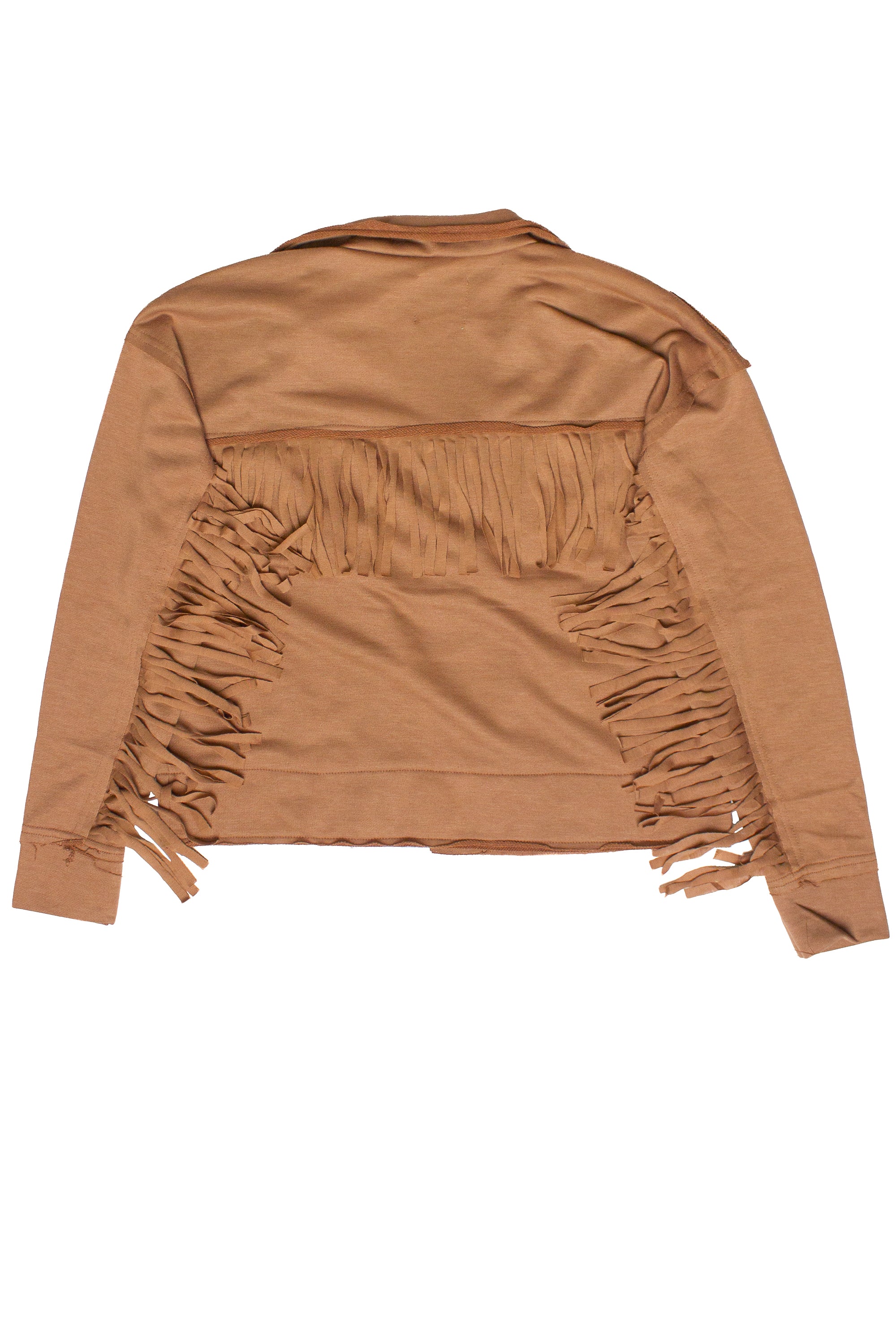 French Terry Fringe Open Front Jacket