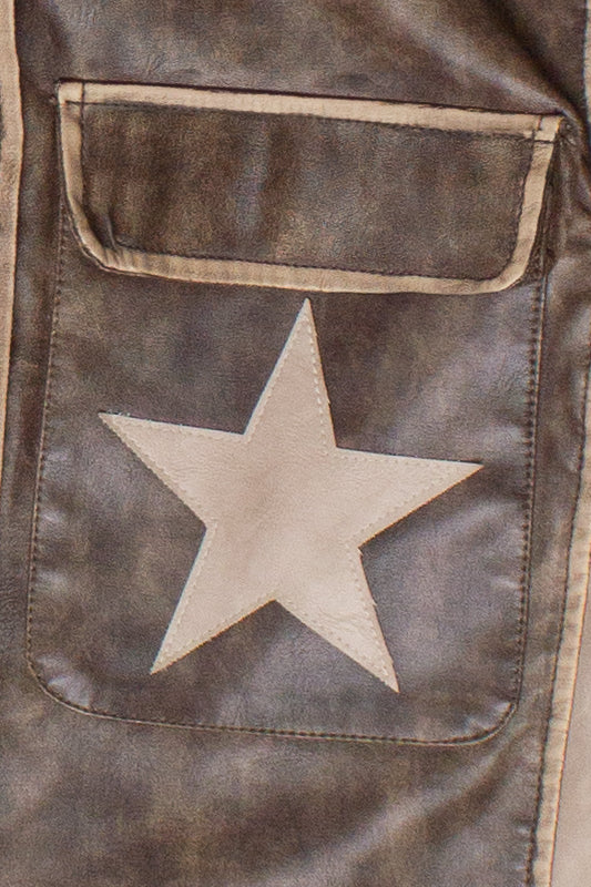 Double Star Brown Moto Jacket