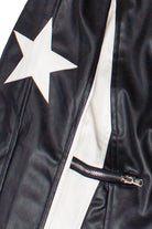 Pleather Stars Moto Jacket - Black