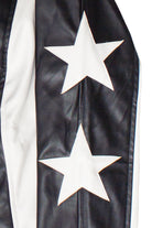 Pleather Stars Moto Jacket - Black