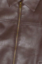Collared Brown Moto Jacket