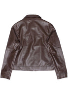 Collared Brown Moto Jacket