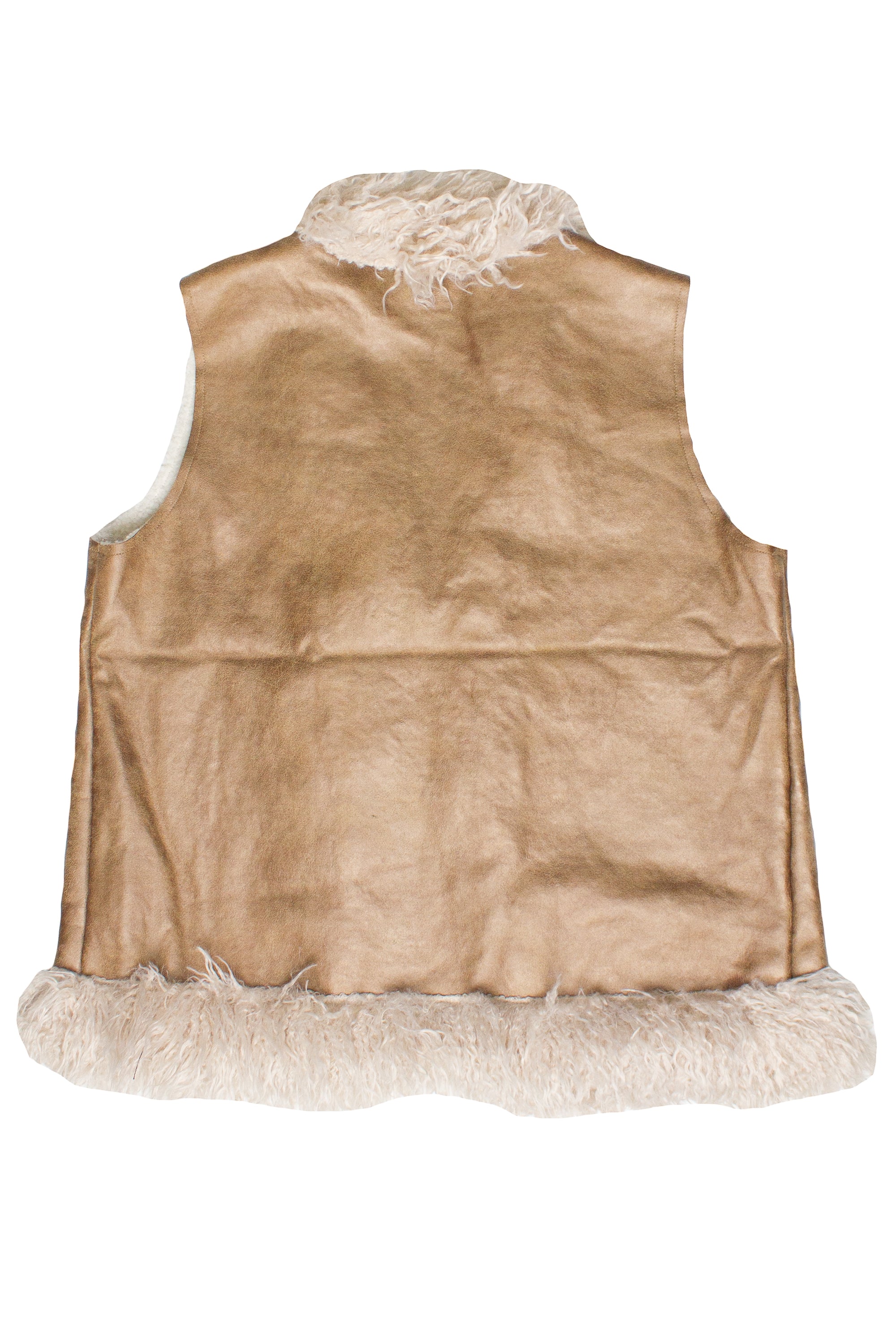 Faux Suede & Faux Fur Trim Vest