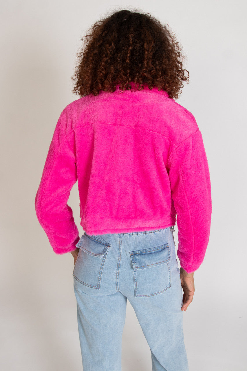 Cropped Faux Fur Shacket