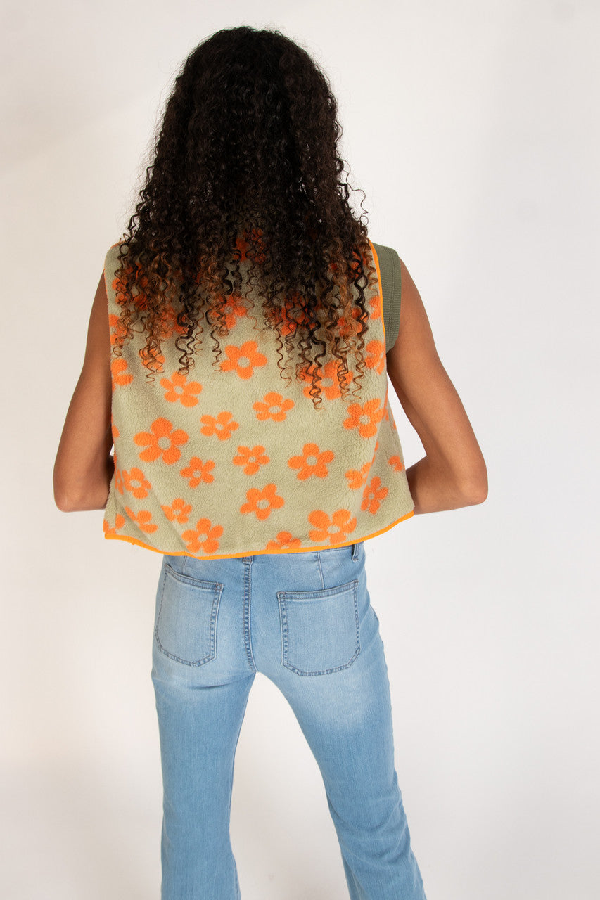 Daisy Fleece Zip Up Vest