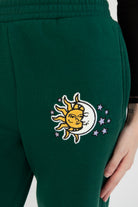 Dark Green Celestial Patch Sweatpants
