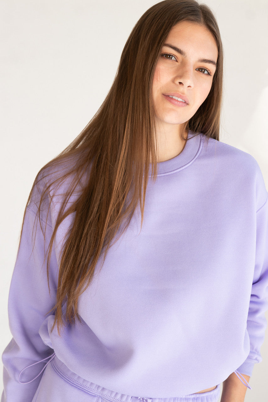 Drawstring Crop Sweatshirt