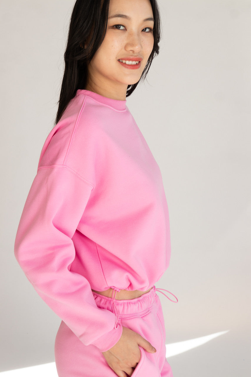 Drawstring Crop Sweatshirt