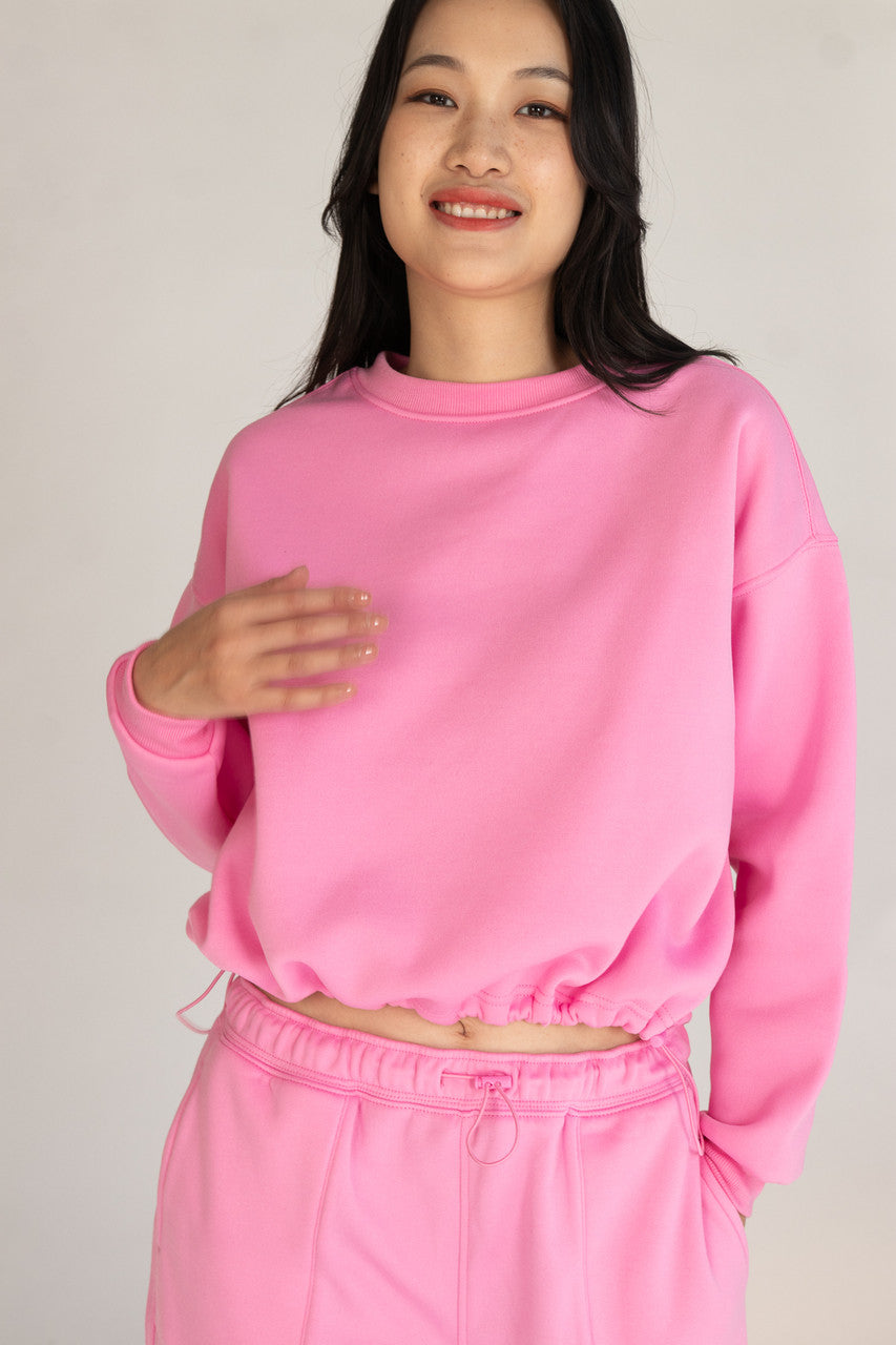 Drawstring Crop Sweatshirt
