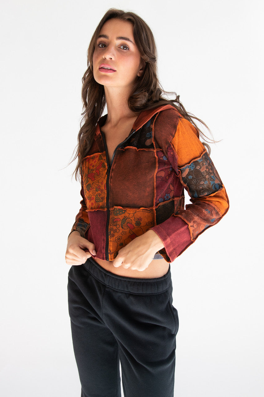 Mushroom Patchwork Hoodie