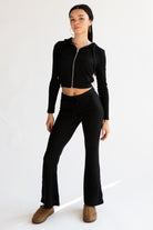 Wide Rib Crop Hoodie