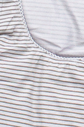 Pinstripe Picot Trim Tank Top - Sage