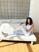 Blue Pinstripe Wide Leg Lounge Pants