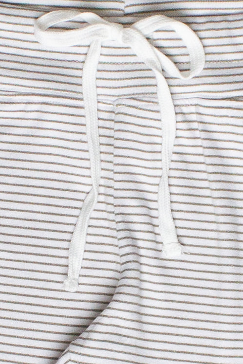 Pinstripe Wide Leg Lounge Pants - Sage