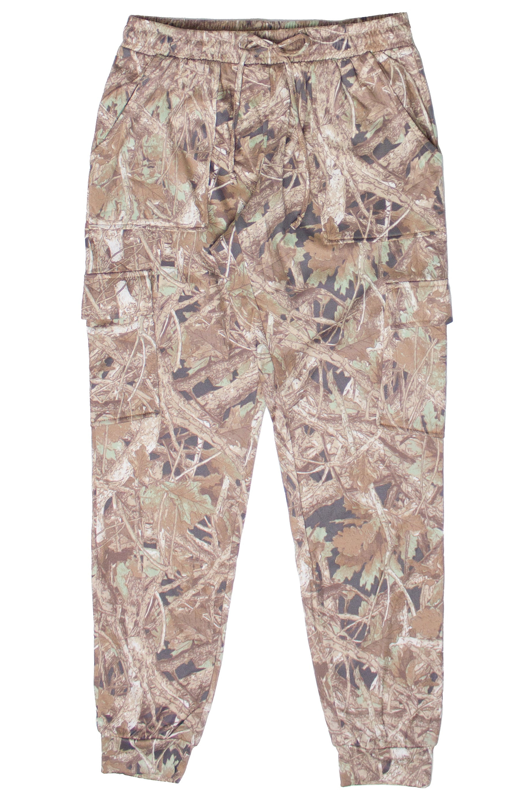 Fleece Lined Woodland Camo Cargo Joggers