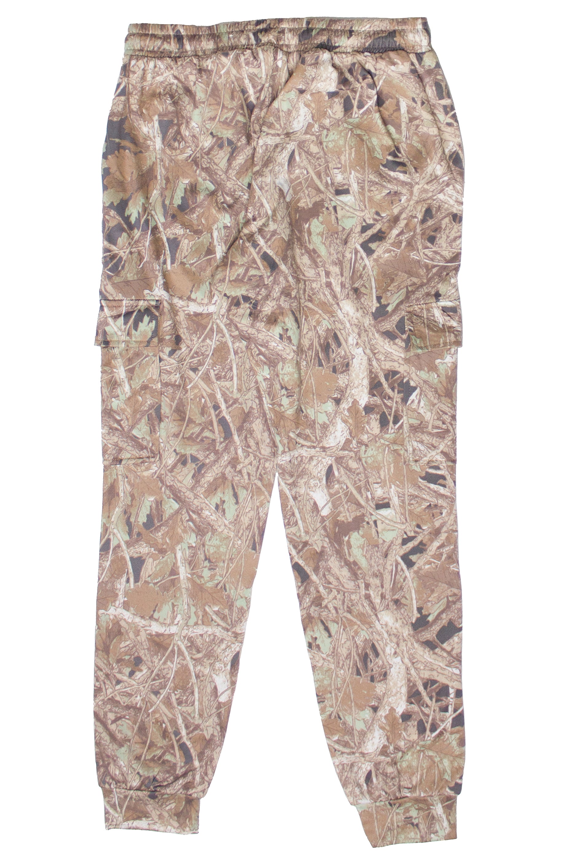 Fleece Lined Woodland Camo Cargo Joggers