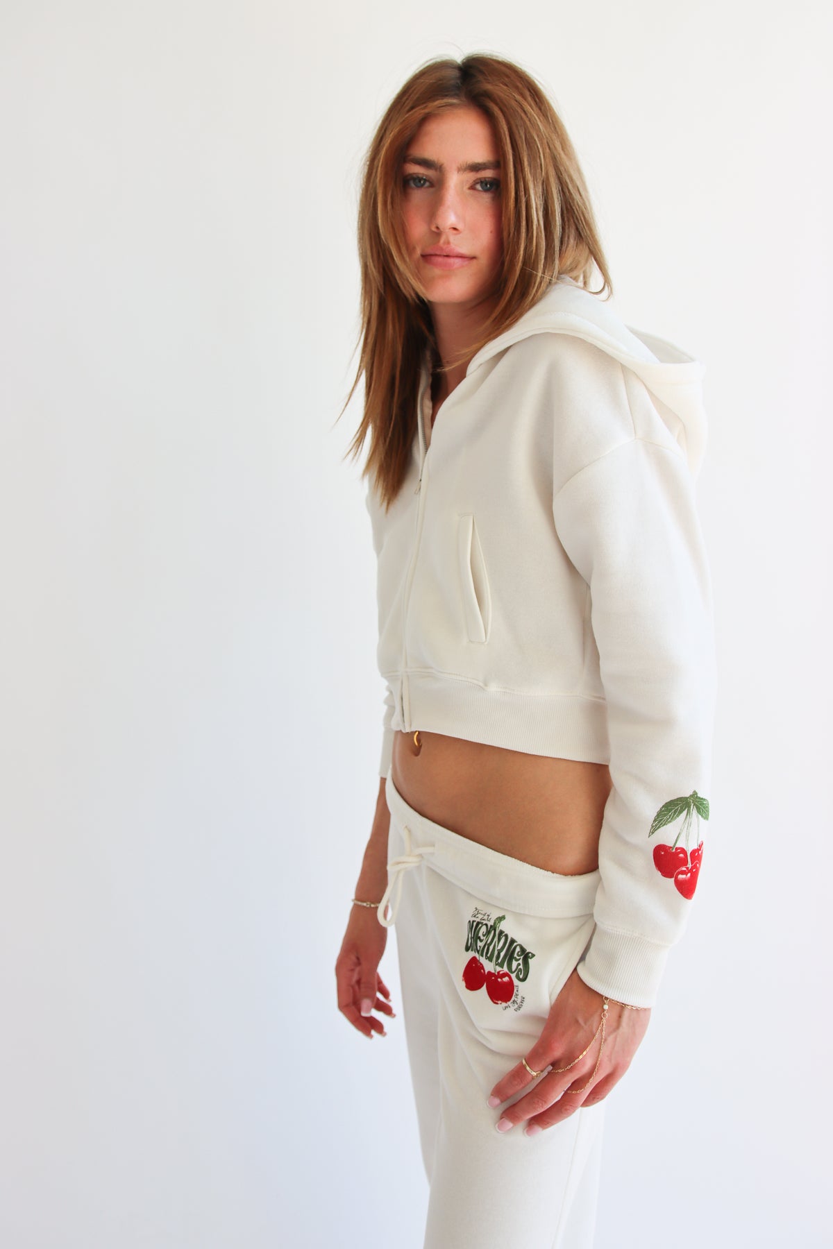 Cherries Cropped Hoodie