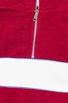 Polar Fleece Quarter Zip Sweatshirt - Red