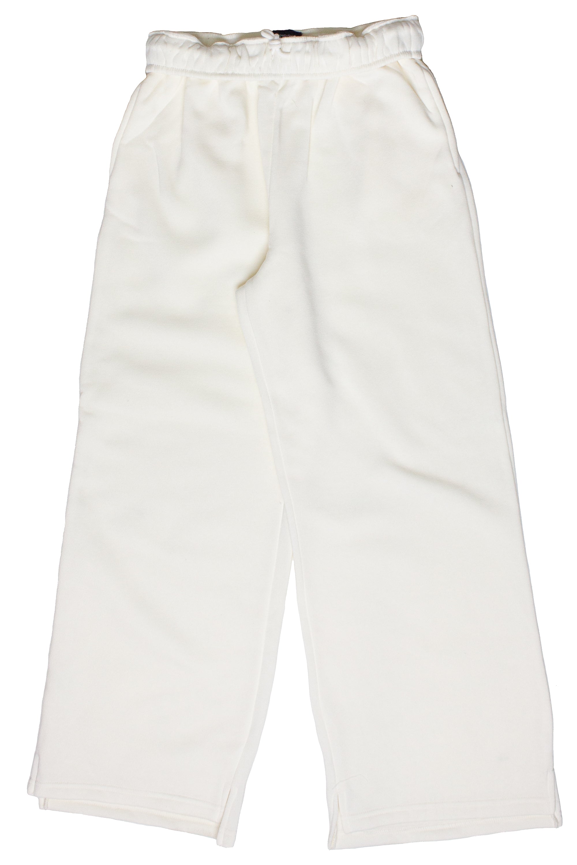 Rolled Top Wide Leg Sweatpants - Ivory