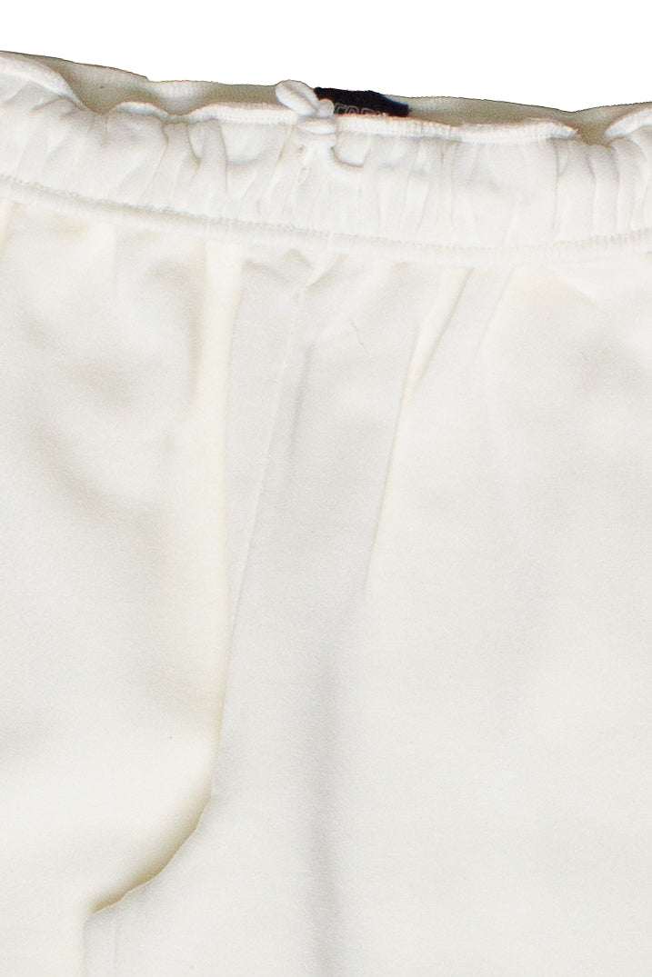 Rolled Top Wide Leg Sweatpants - Ivory