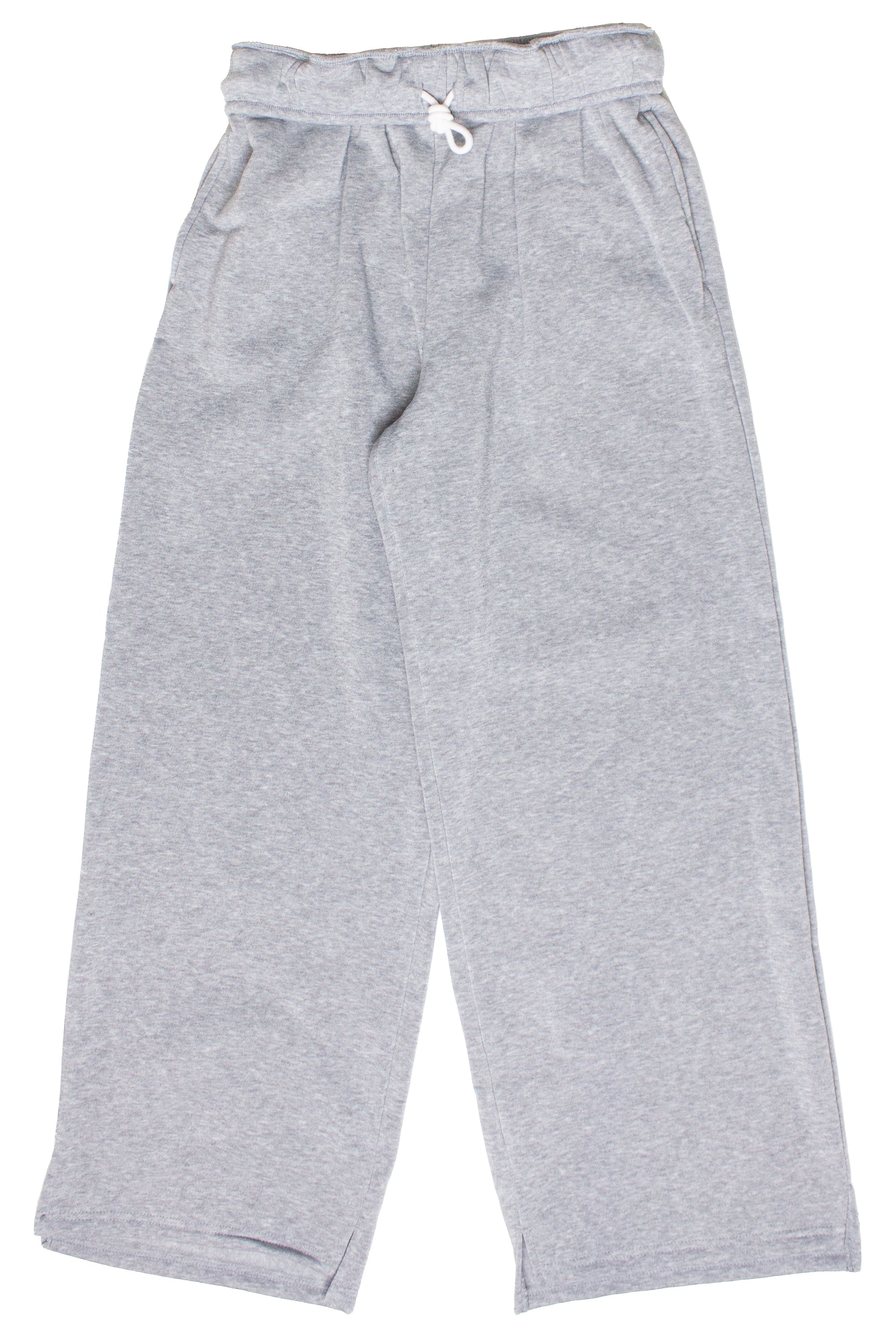 Rolled Top Wide Leg Sweatpants - Gray