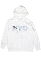 Woodland Print Patch Hoodie - White