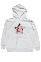 Woodland Print Patch Hoodie - Light Gray