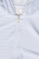 Lightweight Pinstripe Zip Up Hoodie - Blue