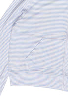Lightweight Pinstripe Zip Up Hoodie - Blue