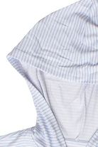 Lightweight Pinstripe Zip Up Hoodie - Blue