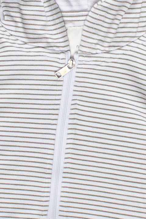 Lightweight Pinstripe Zip Up Hoodie - Sage