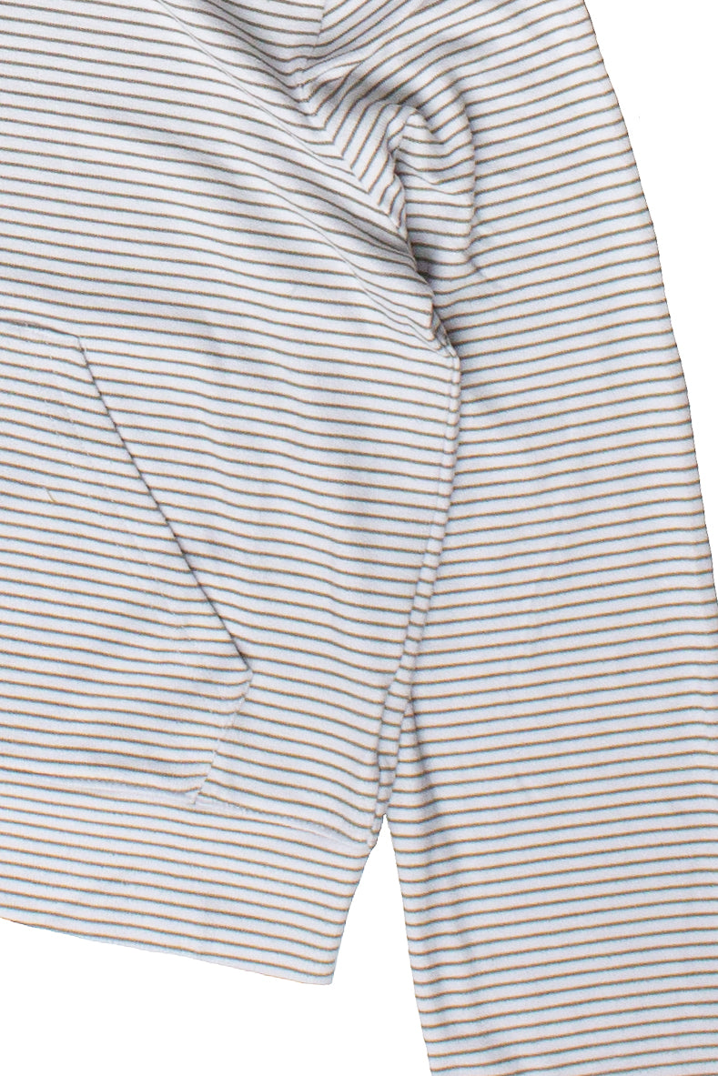 Lightweight Pinstripe Zip Up Hoodie - Sage