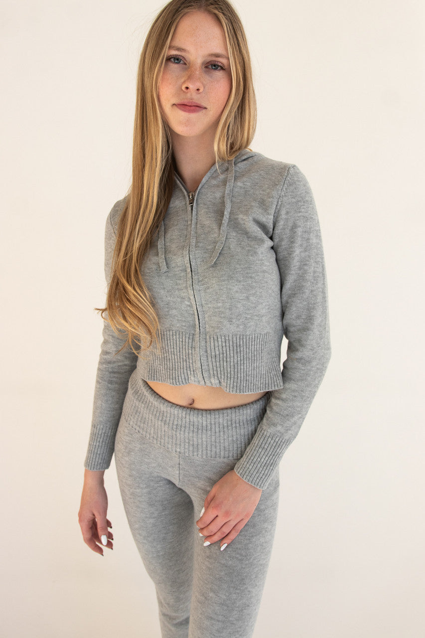 Soft Knit Zip Up Hoodie