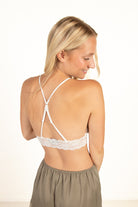 White 90's Satin Lace Bralette