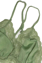 Green 90's Satin Lace Bralette